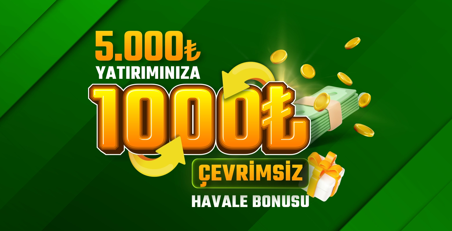 Havale ile yaptığınız yatırımlara günlük 1000₺ yatırım bonusu Jojobet’te.